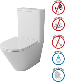 Grossman Унитаз компакт Tornado GR-4449SQ белый – фотография-8